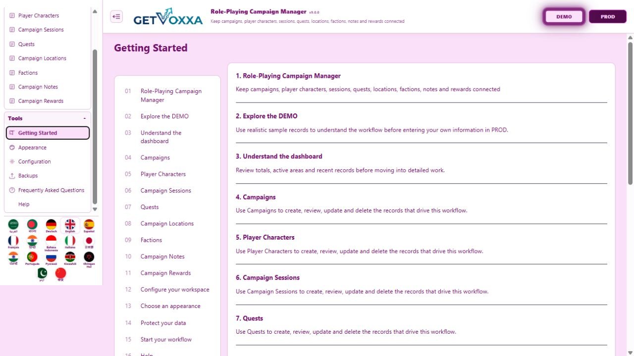 اسکرین شاٹ — Role-Playing Campaign Manager v9.0.0