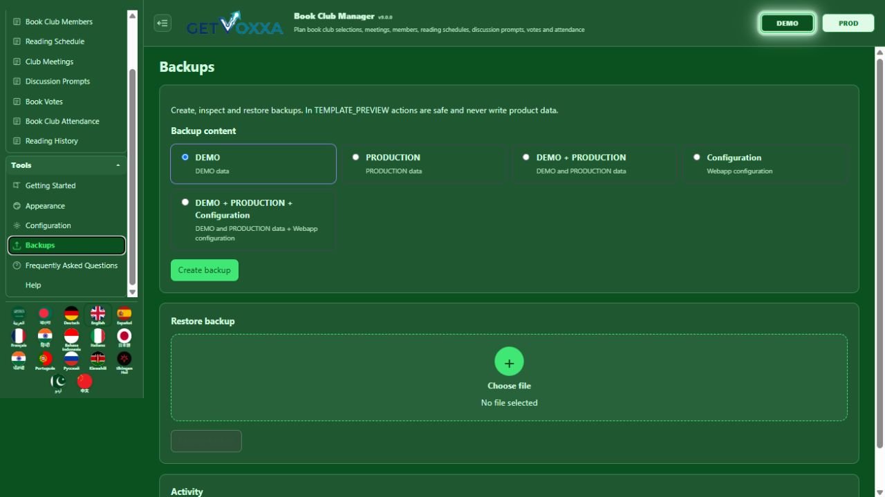 Screenshot — Book Club Manager v9.0.0