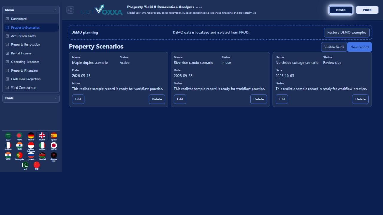 Schermata — Real Estate Rental Yield & Flip Analyzer v1.0.0