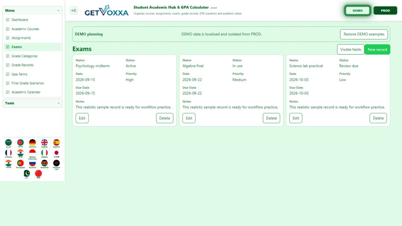 Screenshot — Student Academic Hub & GPA Calculator v1.0.0