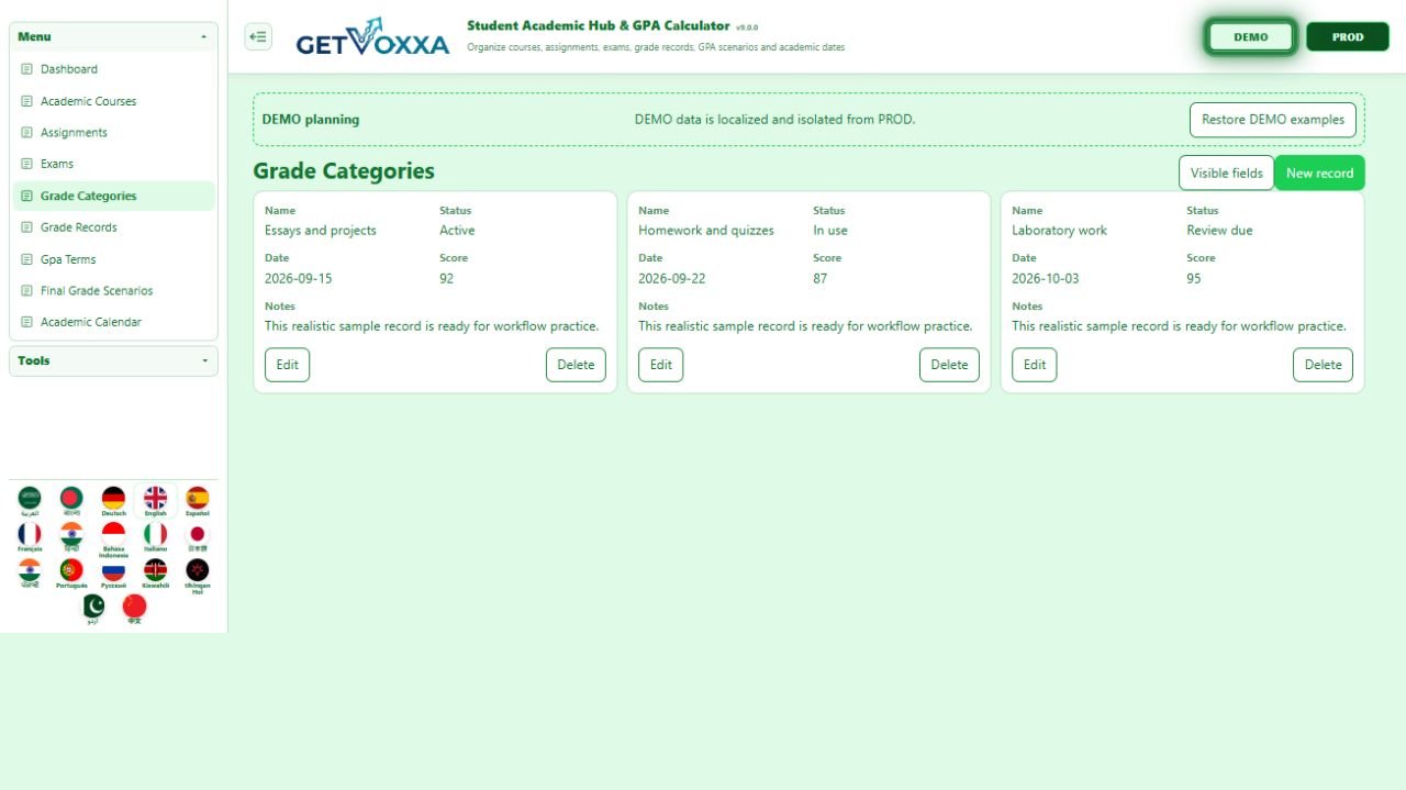 Screenshot — Student Academic Hub & GPA Calculator v1.0.0