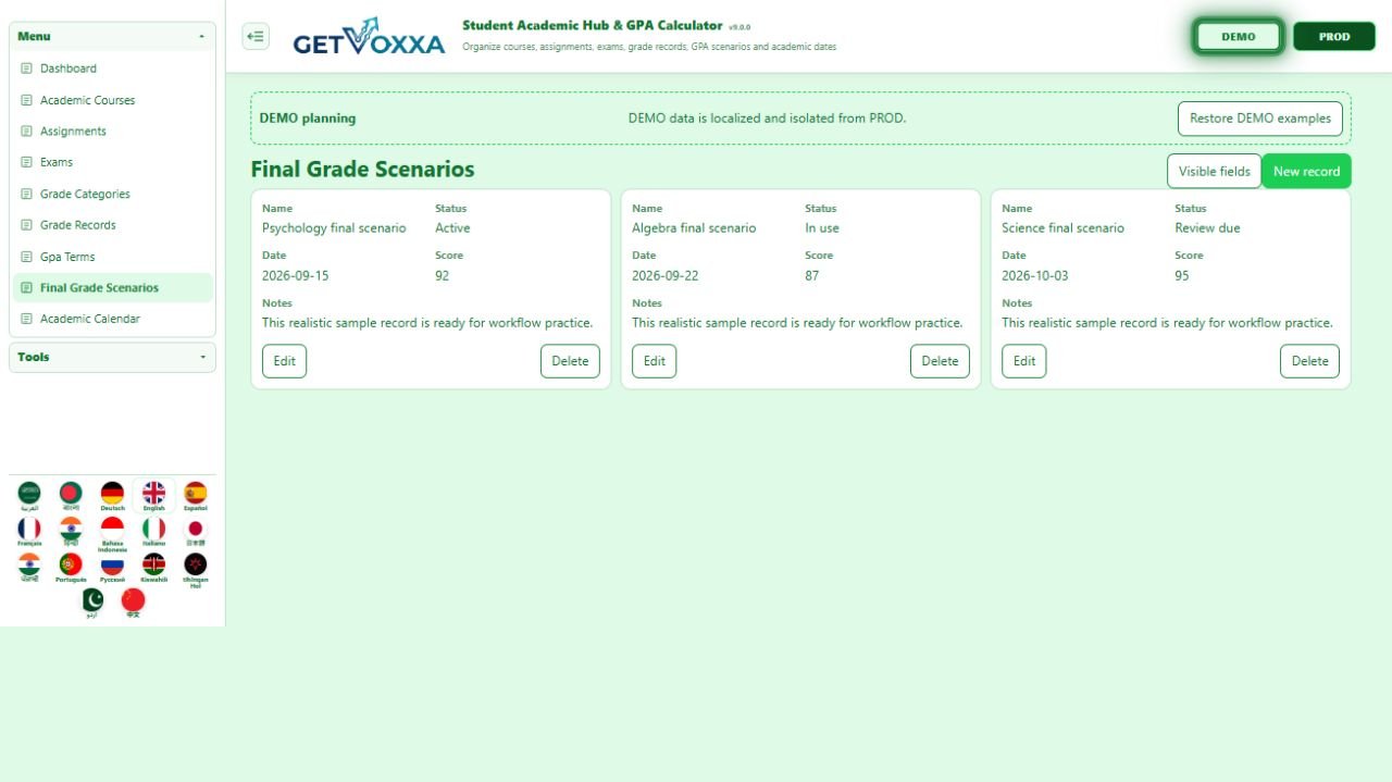 Screenshot — Student Academic Hub & GPA Calculator v1.0.0