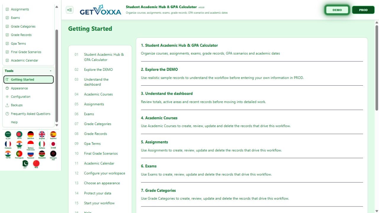 Screenshot — Student Academic Hub & GPA Calculator v1.0.0