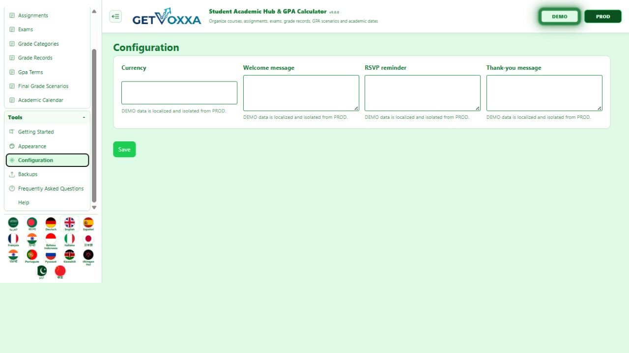 Screenshot — Student Academic Hub & GPA Calculator v1.0.0