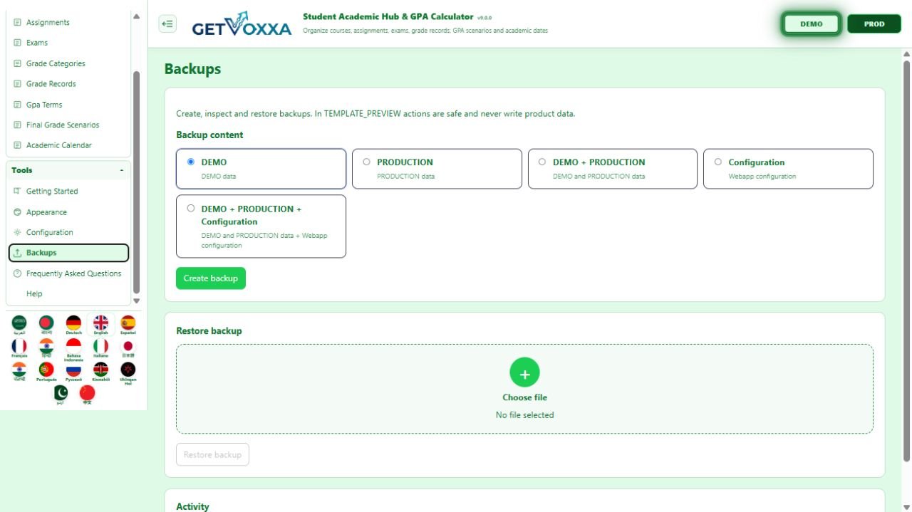 Screenshot — Student Academic Hub & GPA Calculator v1.0.0