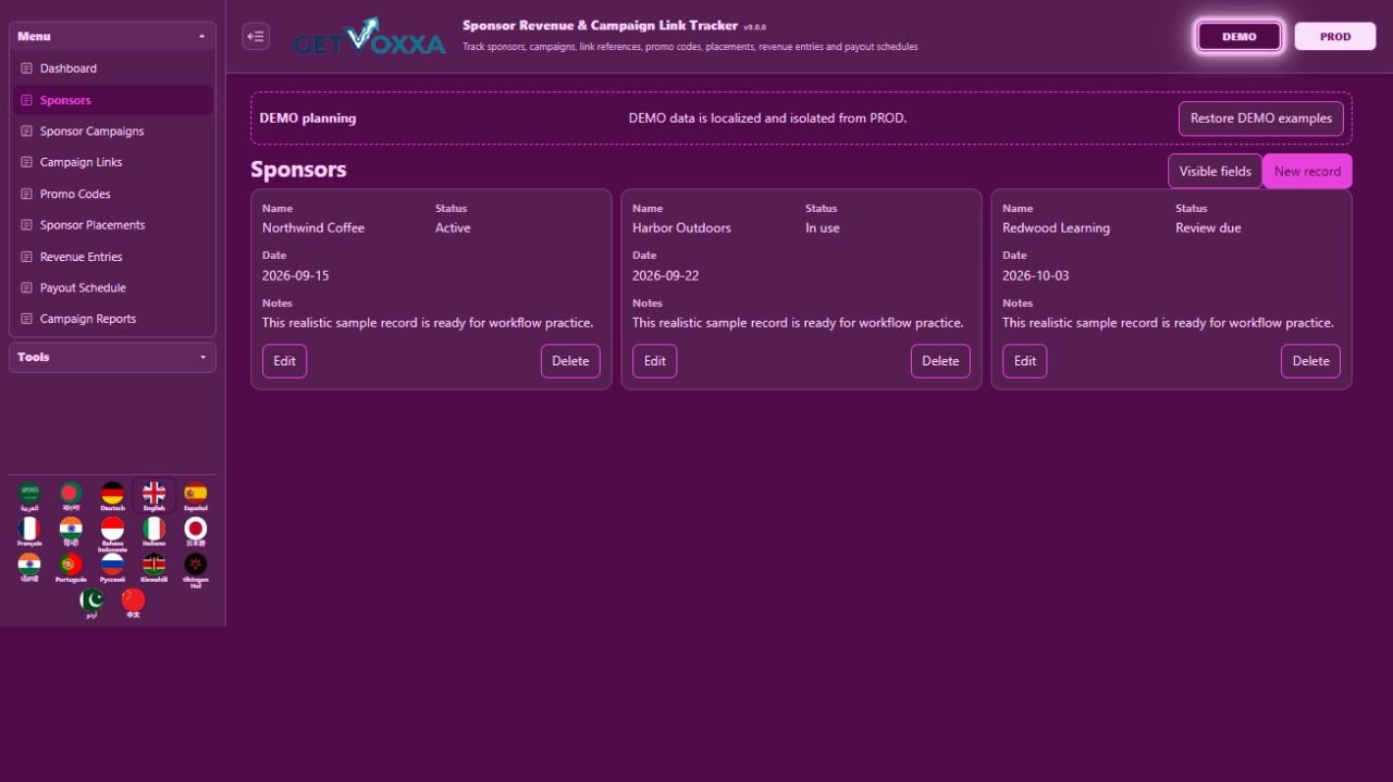 Screenshot — Sponsorship & Affiliate Link Command Center v1.0.0