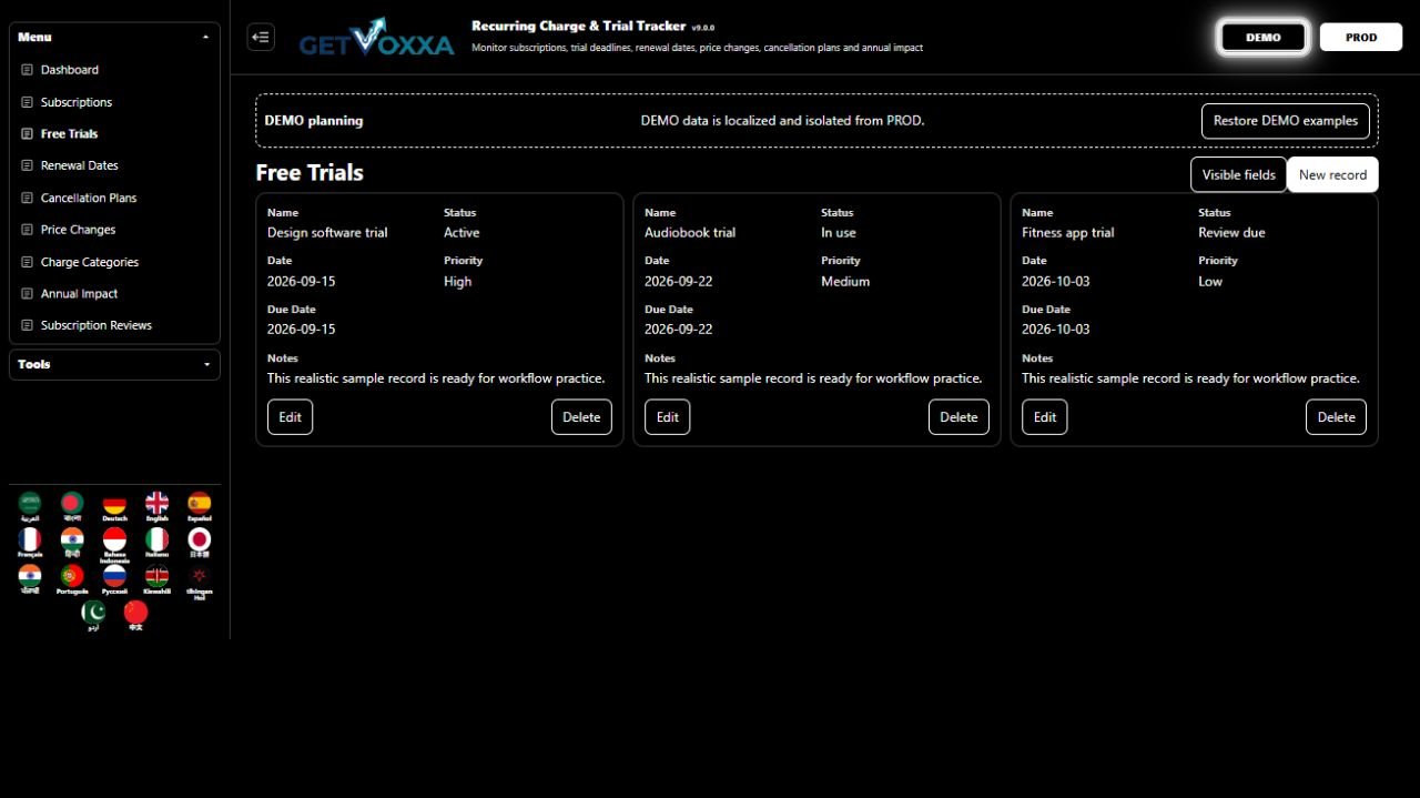 لقطة شاشة — Subscription Slasher & Trial Sentinel v1.0.0