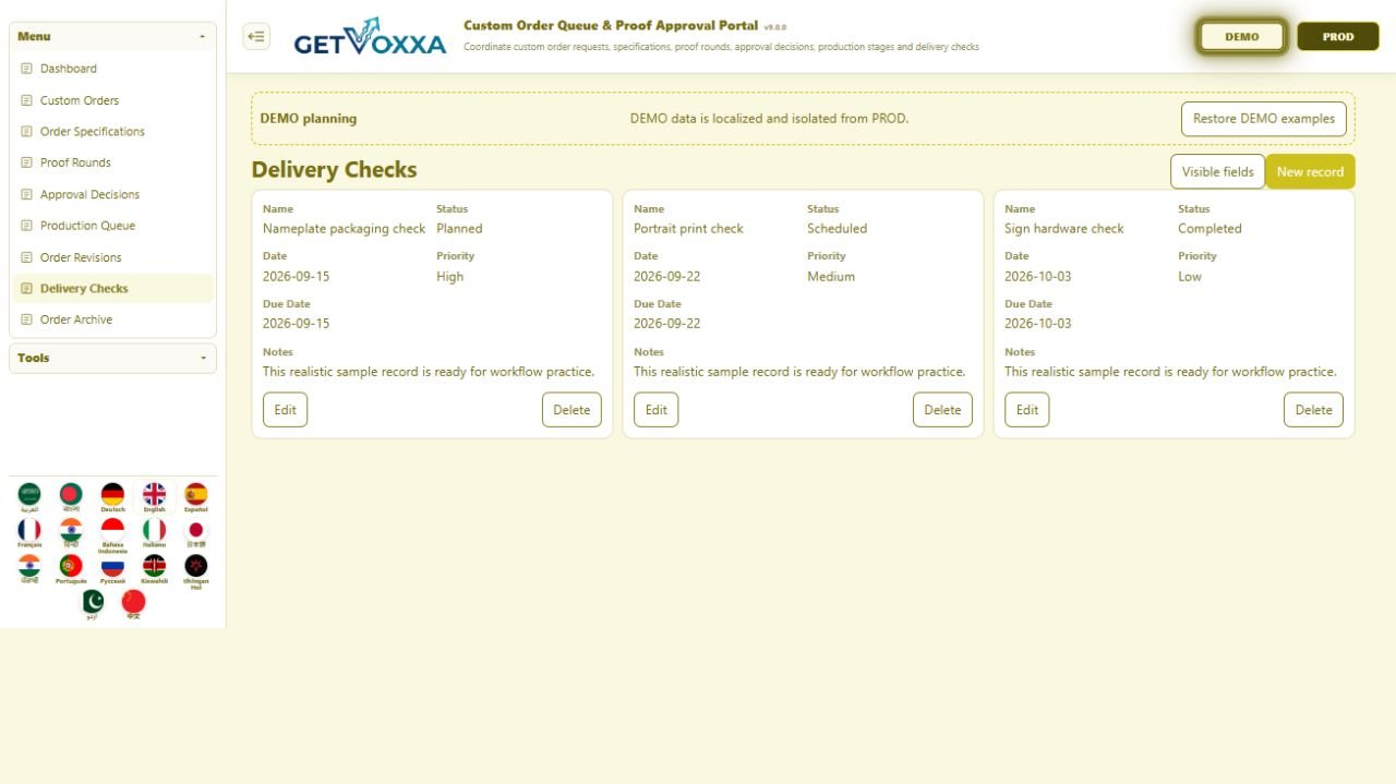 Screenshot — Custom Order Queue & Proof Approval Portal v1.0.0