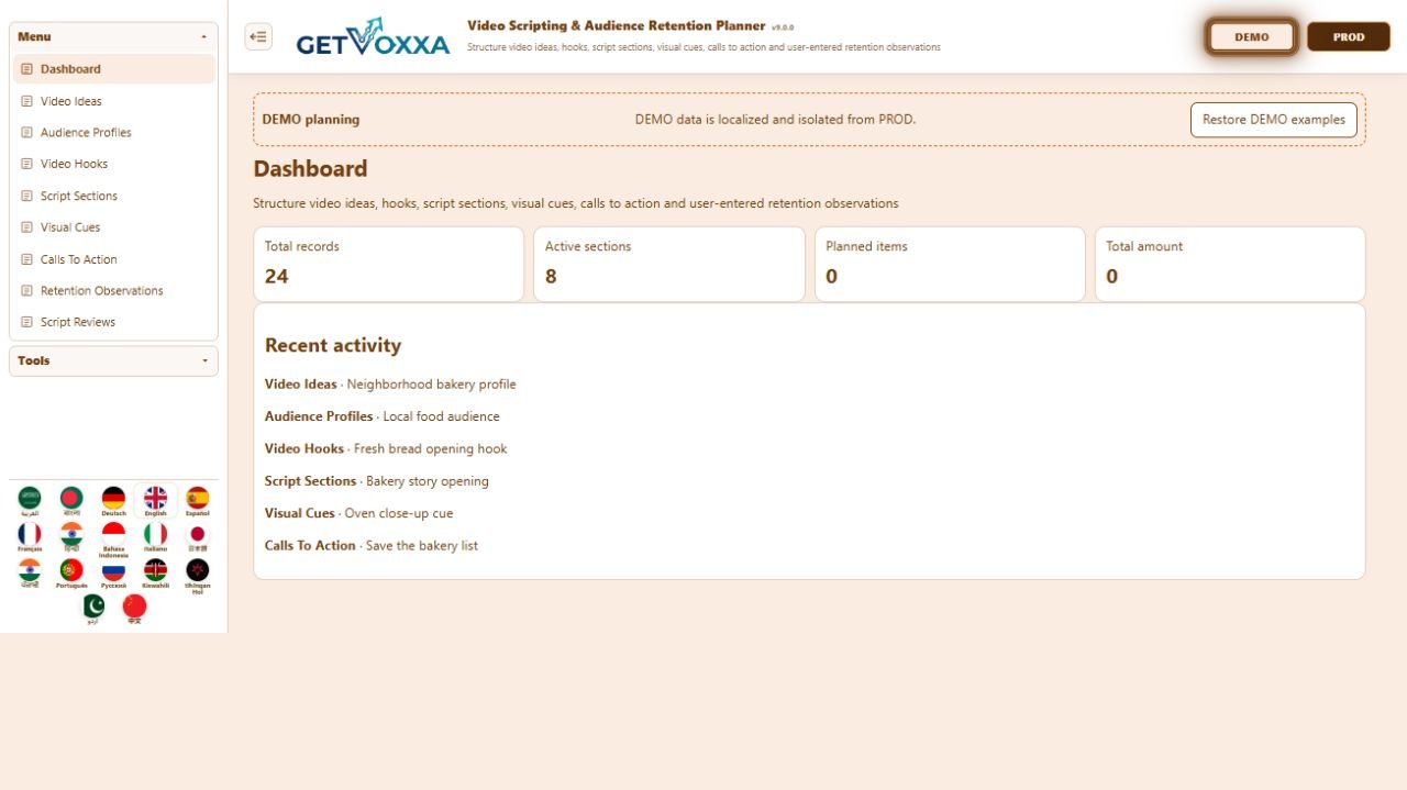 YouTube Video Scripting & Retention Planner