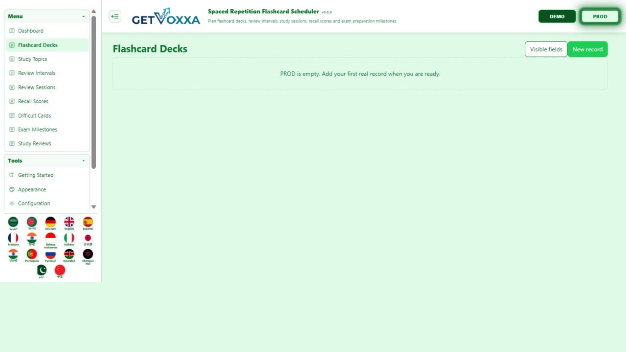 Screenshot — Spaced Repetition Flashcard Scheduler v1.0.0