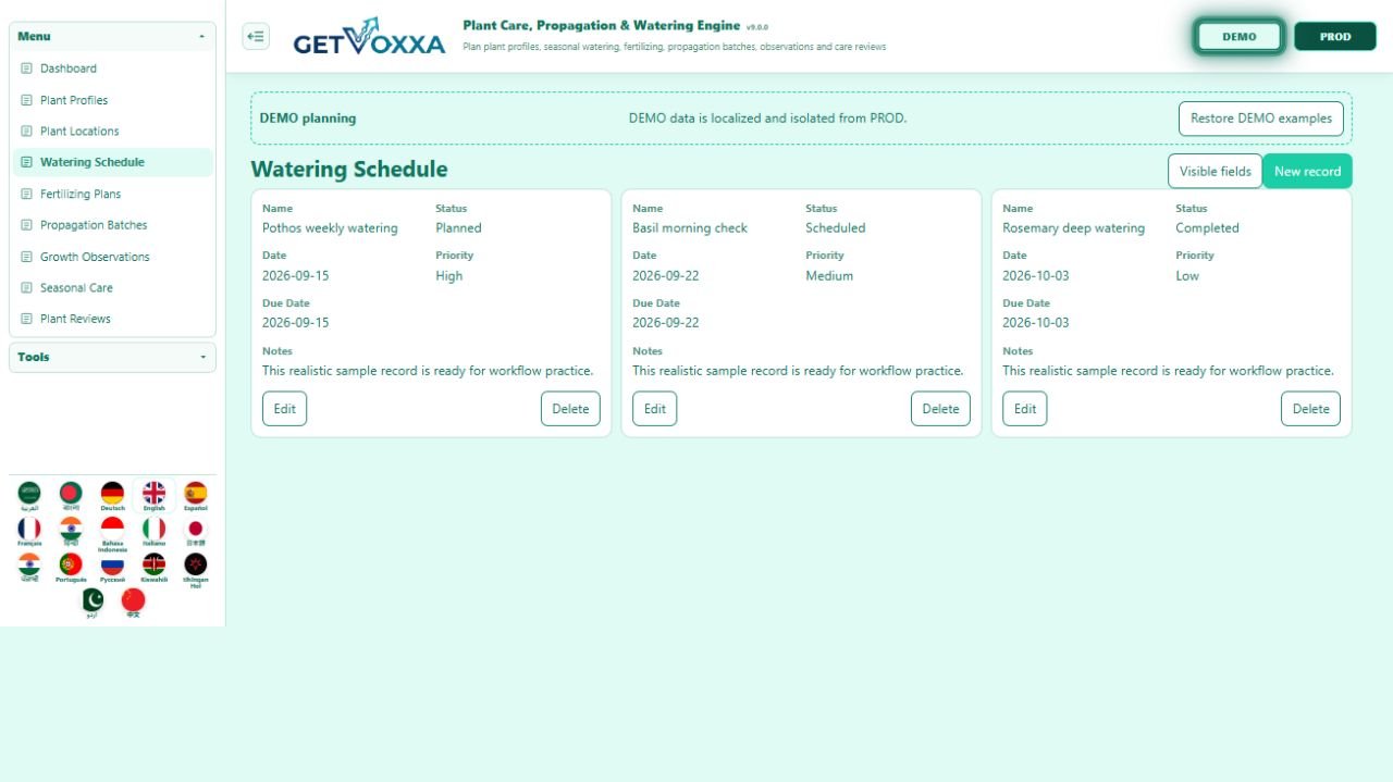 Screenshot — Plant Care, Propagation & Watering Engine v1.0.0