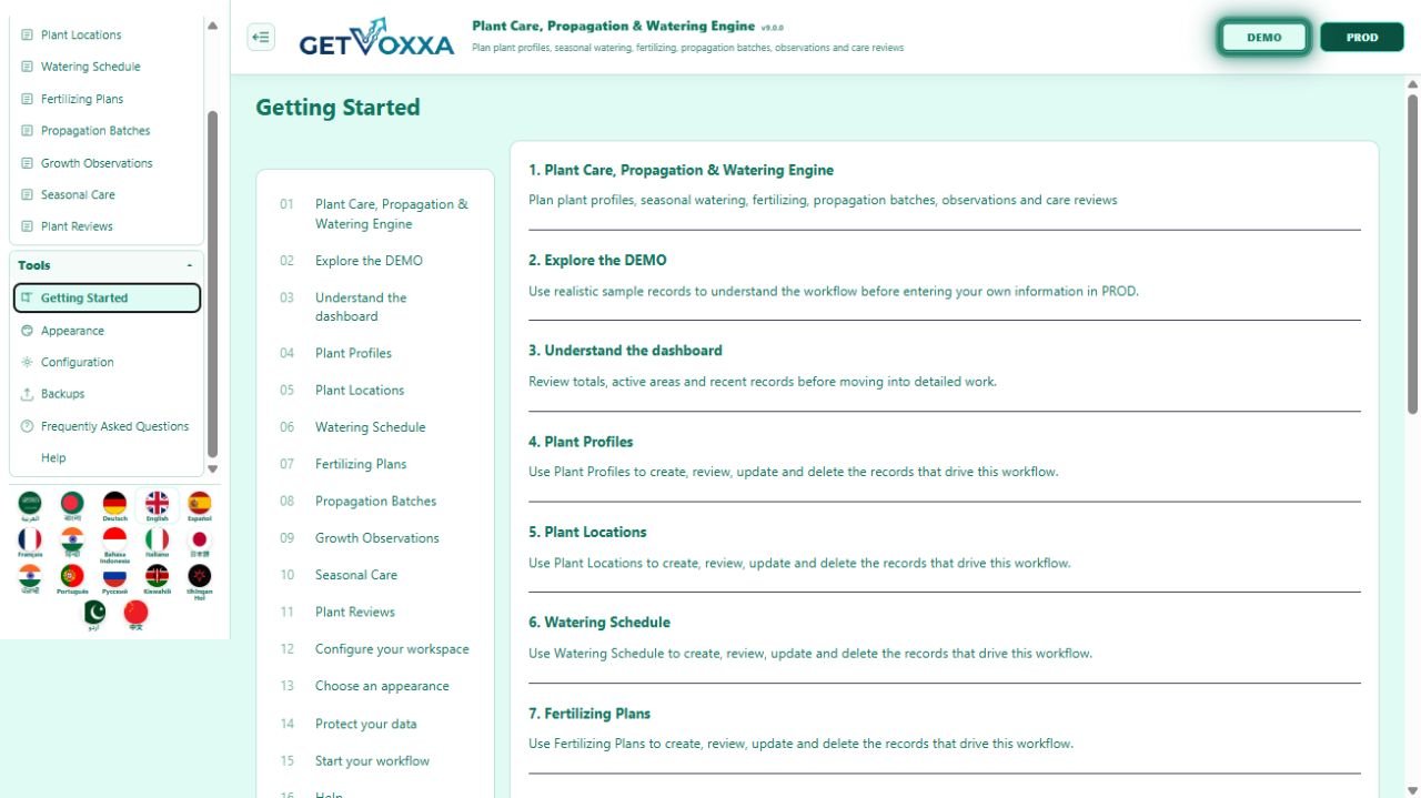 Screenshot — Plant Care, Propagation & Watering Engine v1.0.0