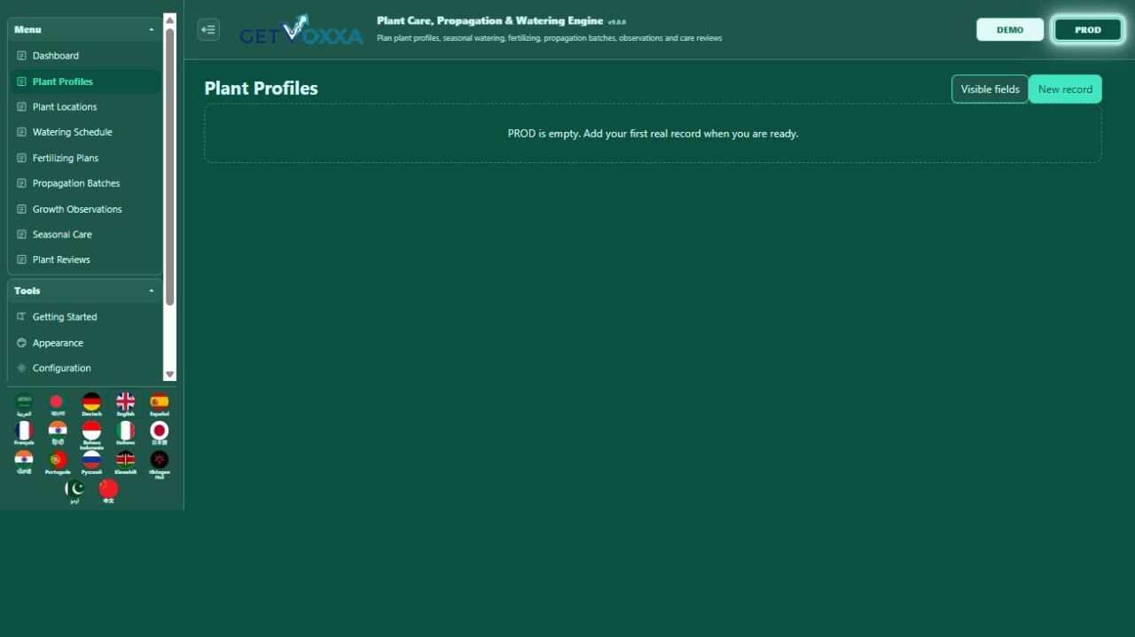 Screenshot — Plant Care, Propagation & Watering Engine v1.0.0