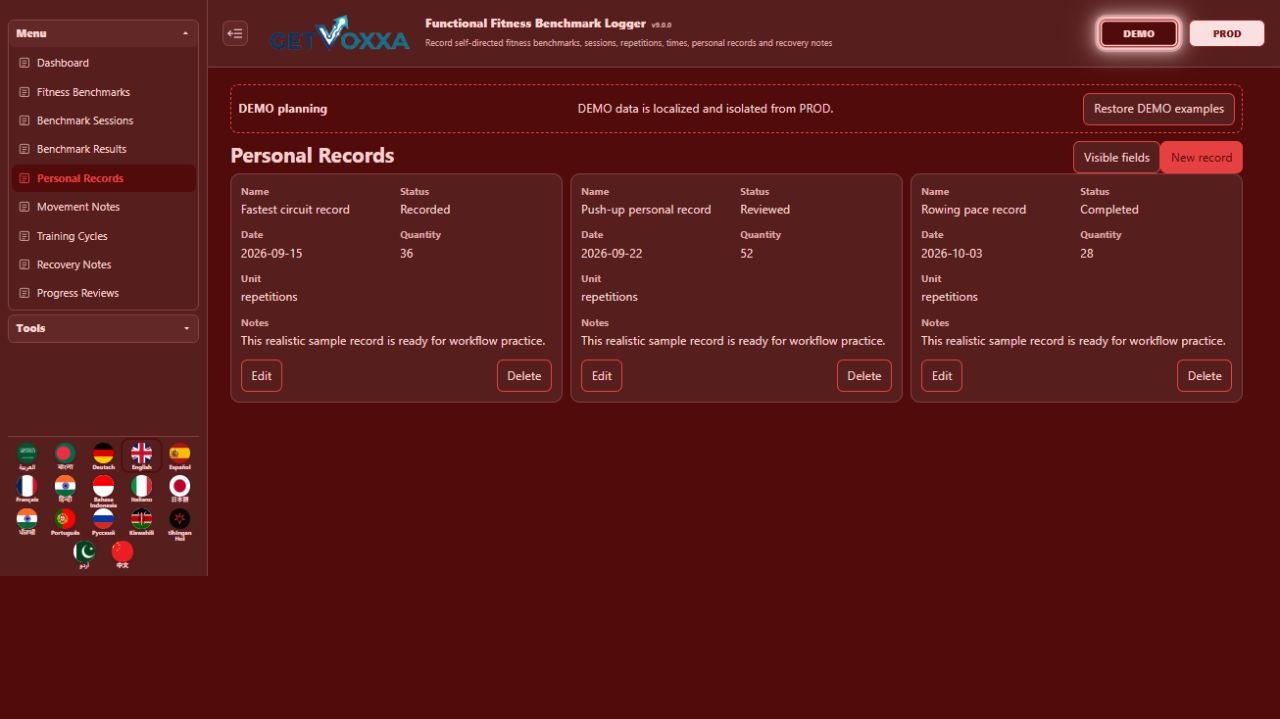 Screenshot — CrossFit Benchmark & WOD Logger v1.0.0