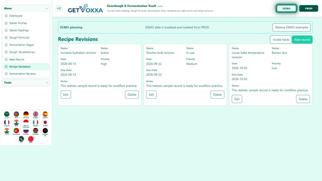 Screenshot — Sourdough & Fermentation Vault v1.0.0