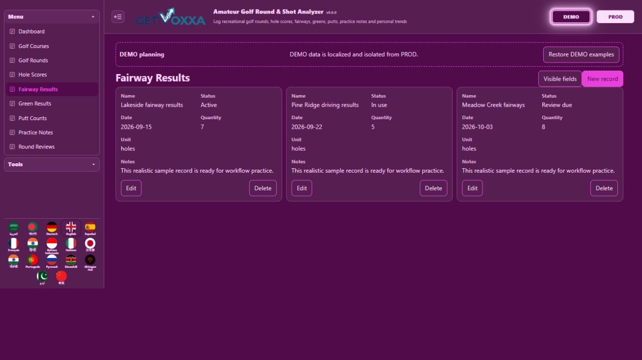 スクリーンショット — Amateur Golf Round & Shot Analyzer v1.0.0