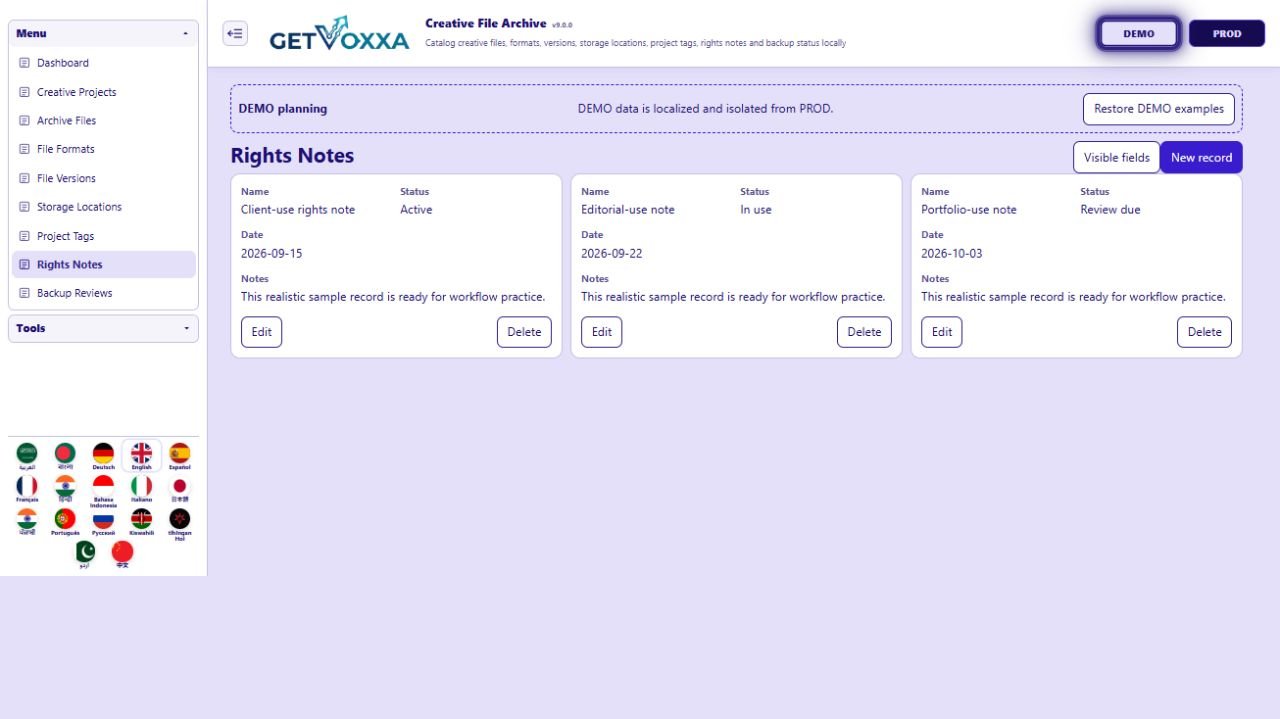 Screenshot — NFT & Digital Collectibles Asset Log v1.0.0