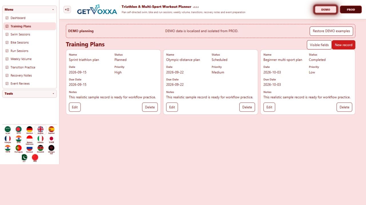 Screenshot — Triathlon & Multi-Sport Training Planner v1.0.0