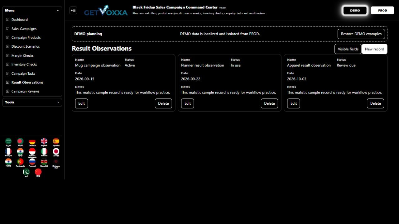 ਸਕ੍ਰੀਨਸ਼ਾਟ — Black Friday / Sales Campaign War Room v1.0.0