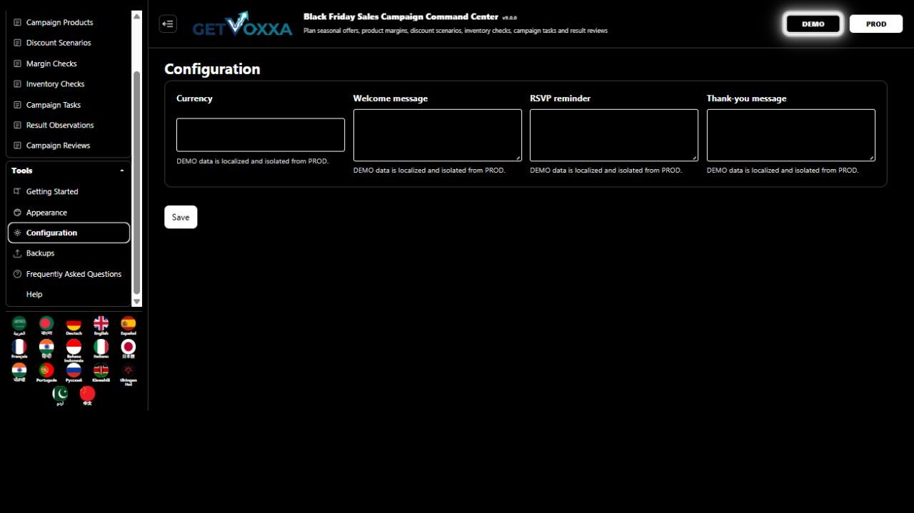 ਸਕ੍ਰੀਨਸ਼ਾਟ — Black Friday / Sales Campaign War Room v1.0.0