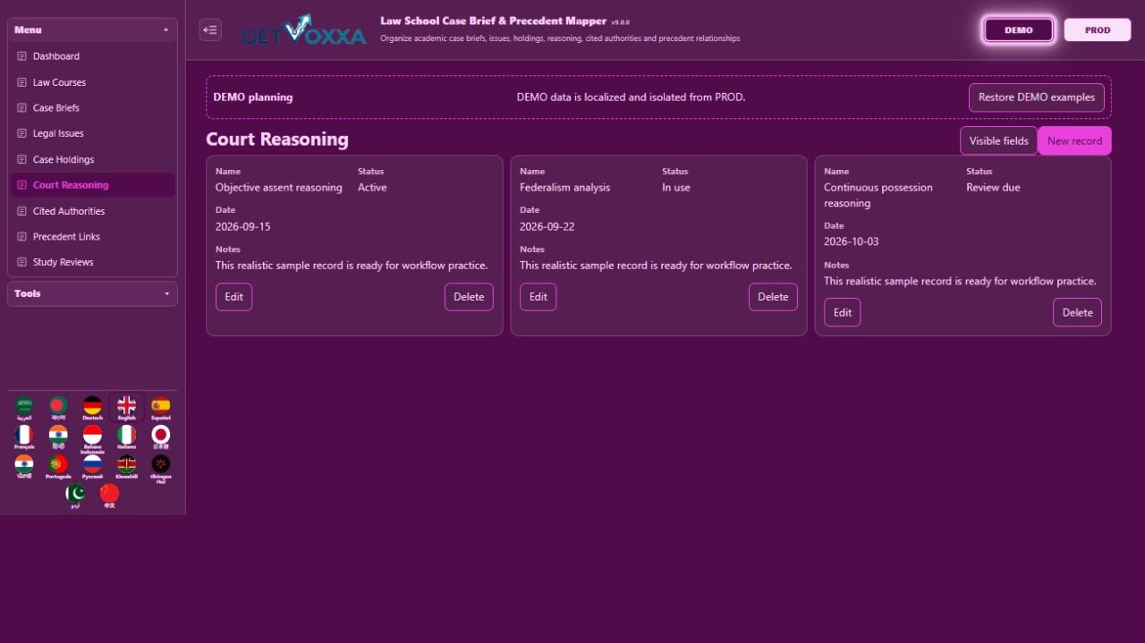 Снимок экрана — Law School Case Brief & Precedent Mapper v1.0.0