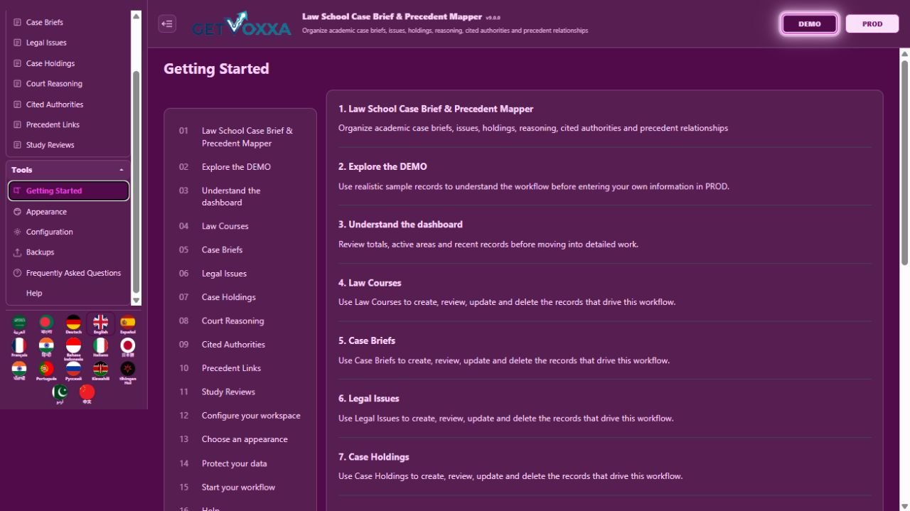 Снимок экрана — Law School Case Brief & Precedent Mapper v1.0.0