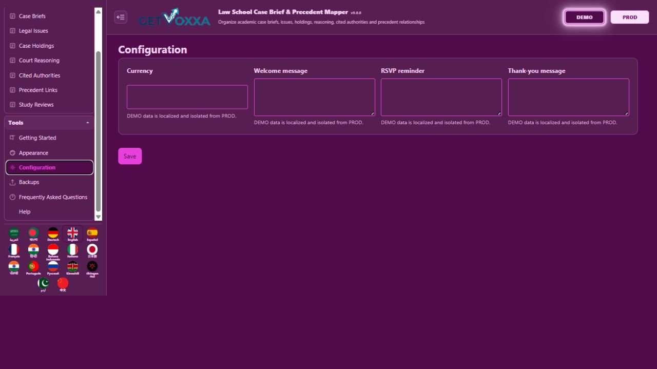 Снимок экрана — Law School Case Brief & Precedent Mapper v1.0.0