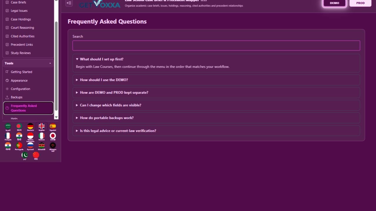 Снимок экрана — Law School Case Brief & Precedent Mapper v1.0.0