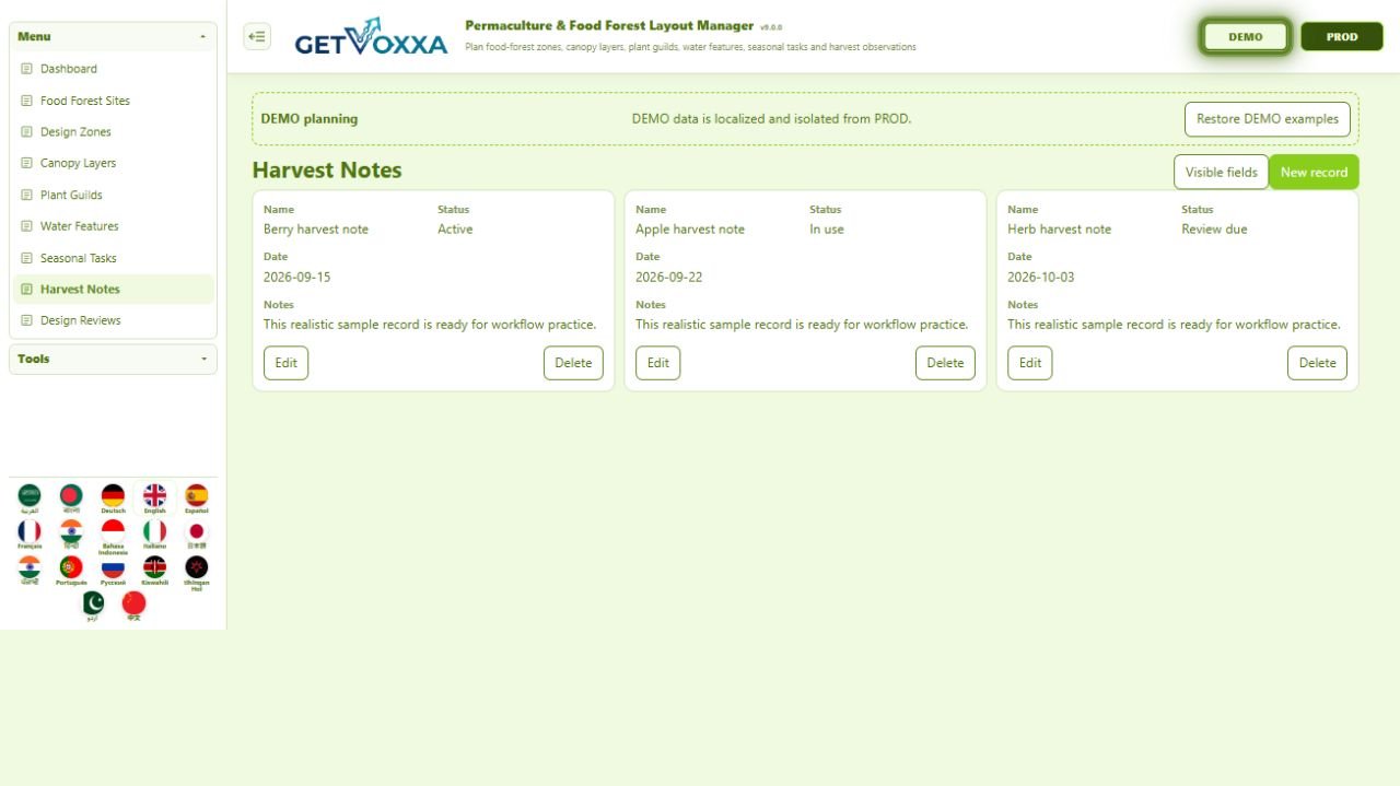 Screenshot — Permaculture & Food Forest Layout Manager v1.0.0