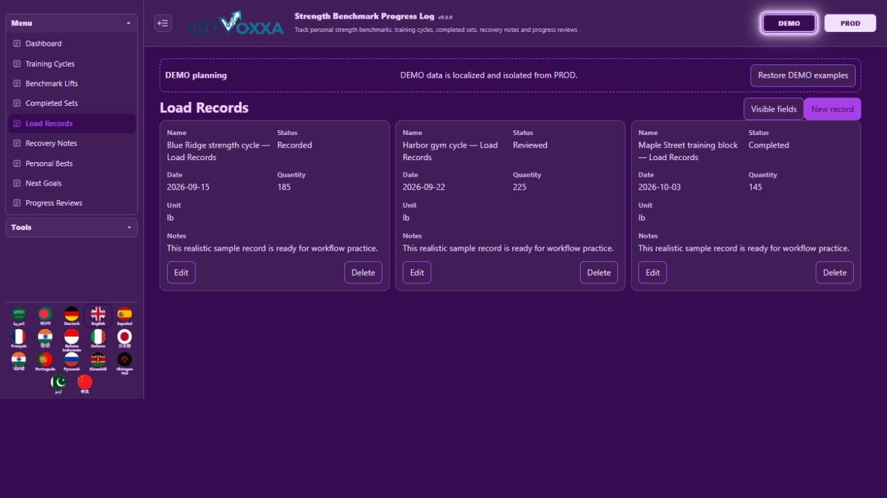Captura de tela — CrossFit Benchmark & WOD Logger v1.0.0