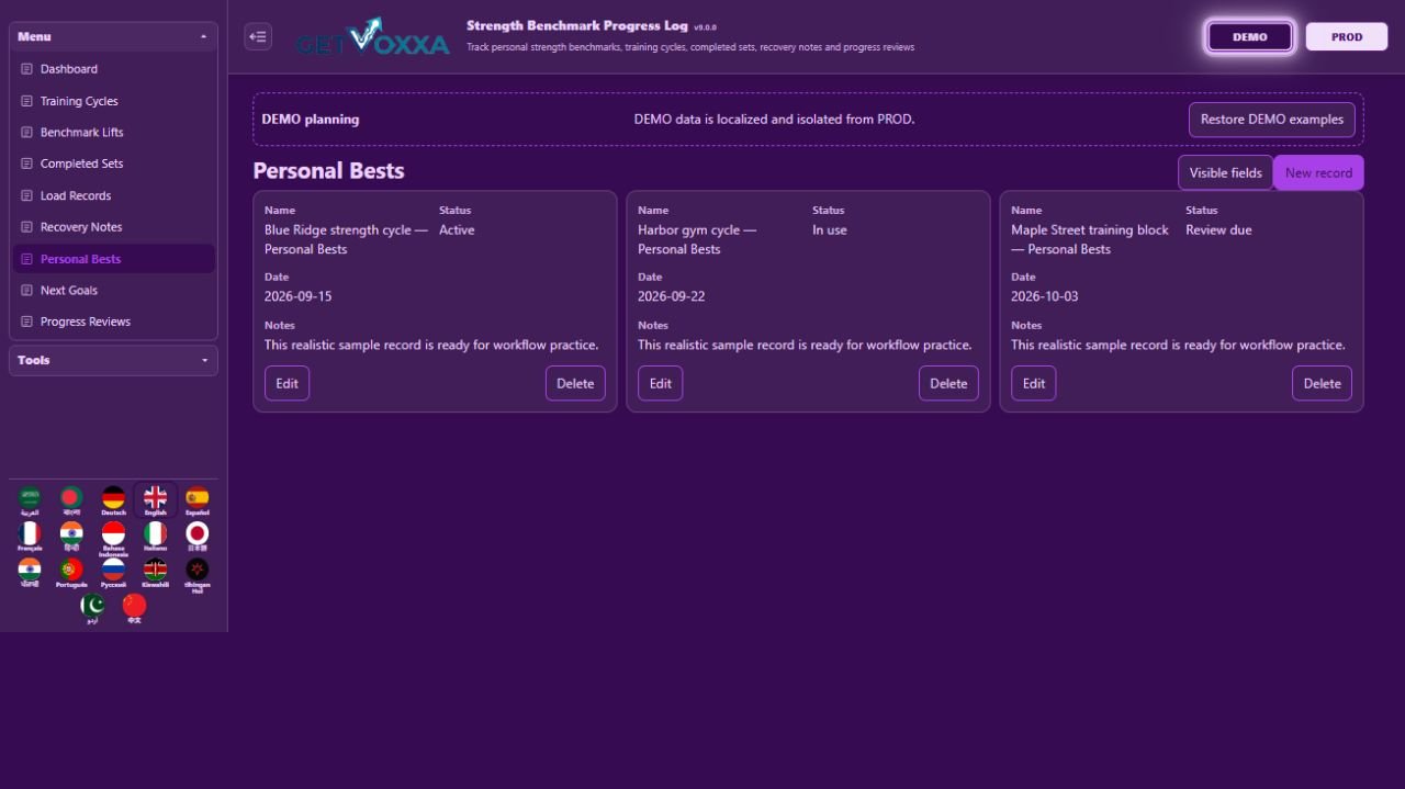 Captura de tela — CrossFit Benchmark & WOD Logger v1.0.0