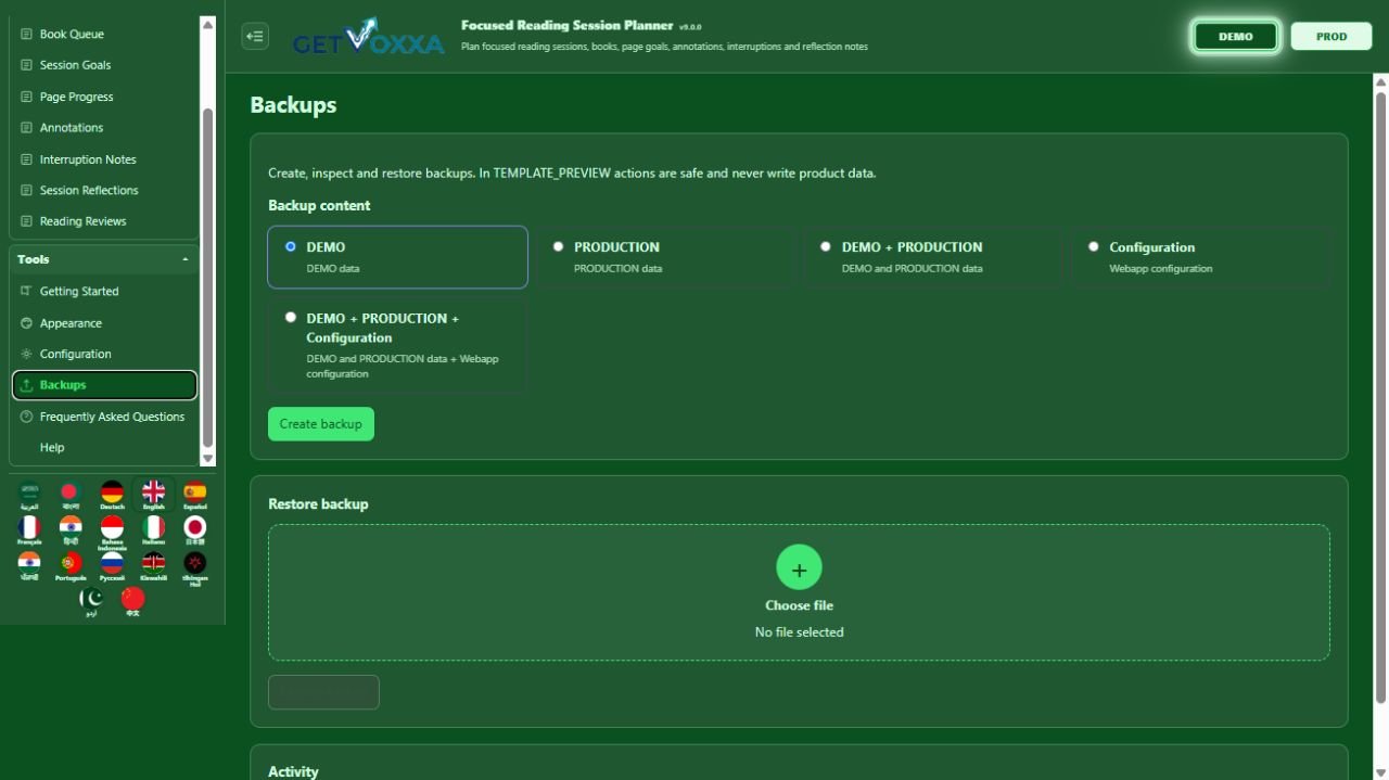 Screenshot — Dyslexia-Friendly Reader & Study Planner v1.0.0