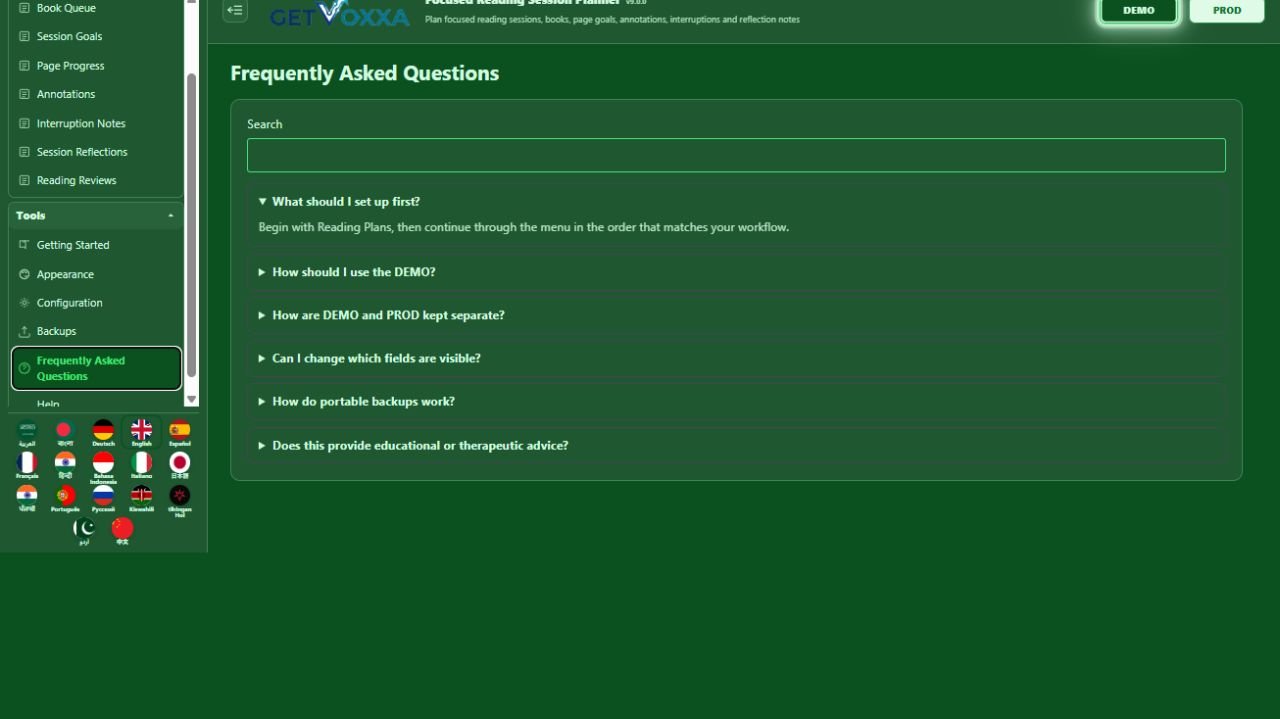 Screenshot — Dyslexia-Friendly Reader & Study Planner v1.0.0