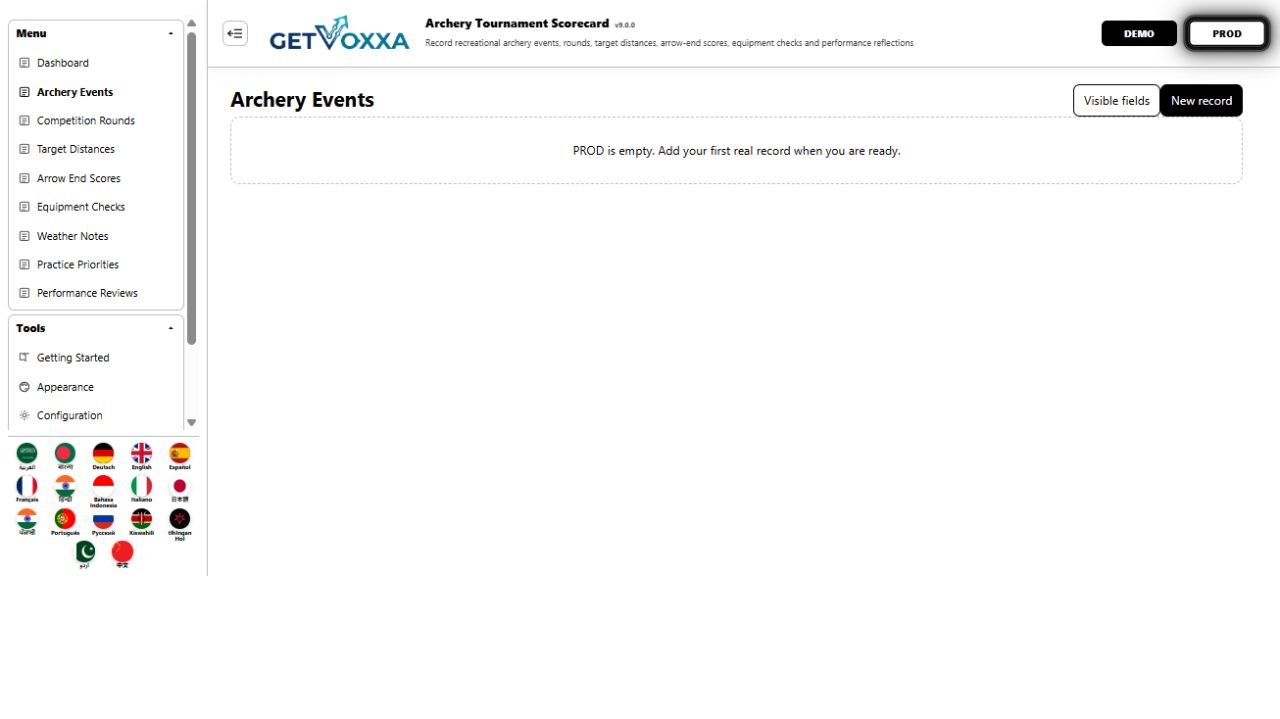 屏幕截图 — Archery & Shooting Scorecard Engine v1.0.0