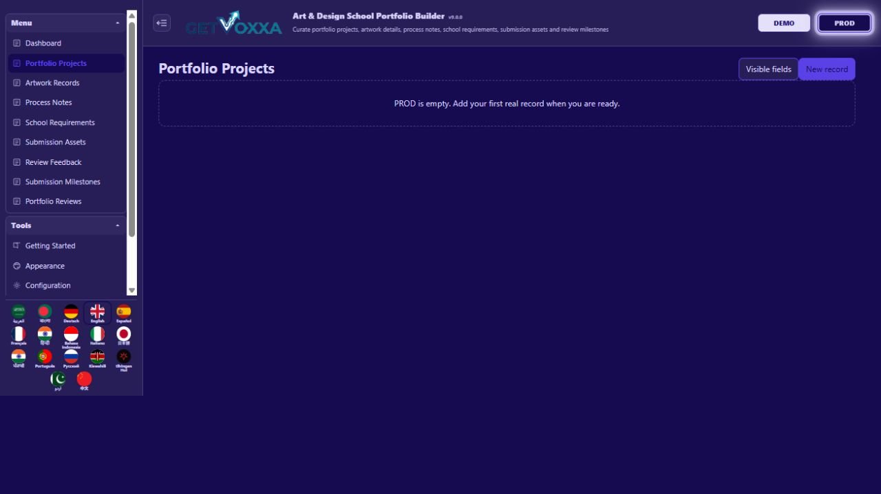 Screenshot — Art & Design School Portfolio Builder v1.0.0