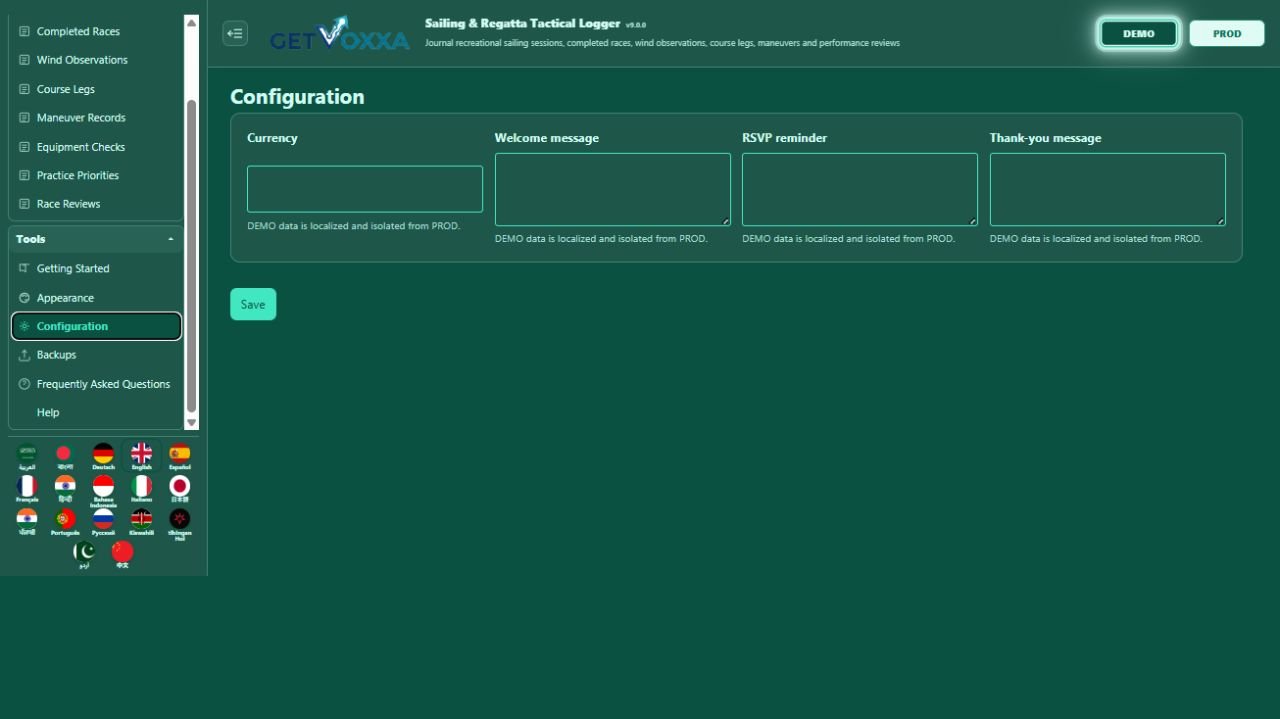 স্ক্রিনশট — Sailing & Regatta Tactical Logger v1.0.0