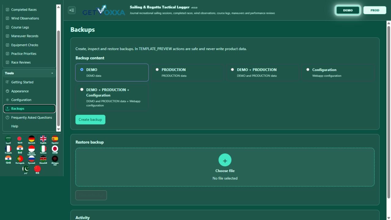 স্ক্রিনশট — Sailing & Regatta Tactical Logger v1.0.0