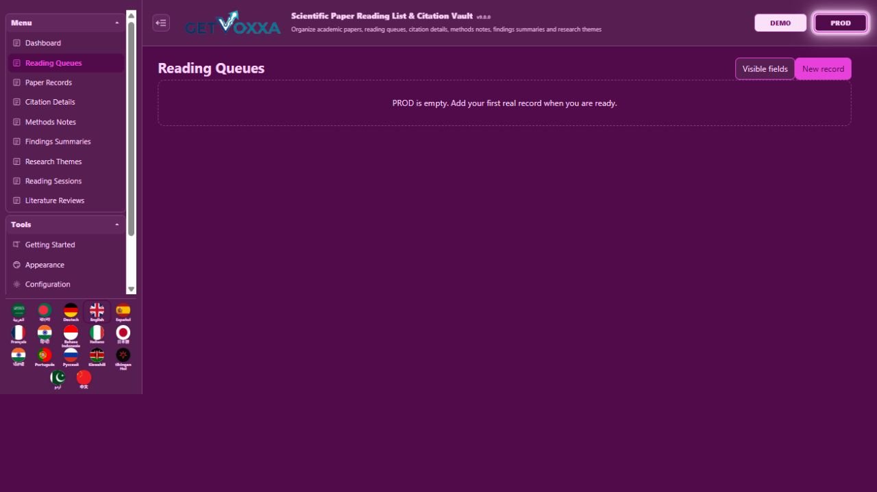 Captura de pantalla — Scientific Paper Reading List & Citation Vault v1.0.0