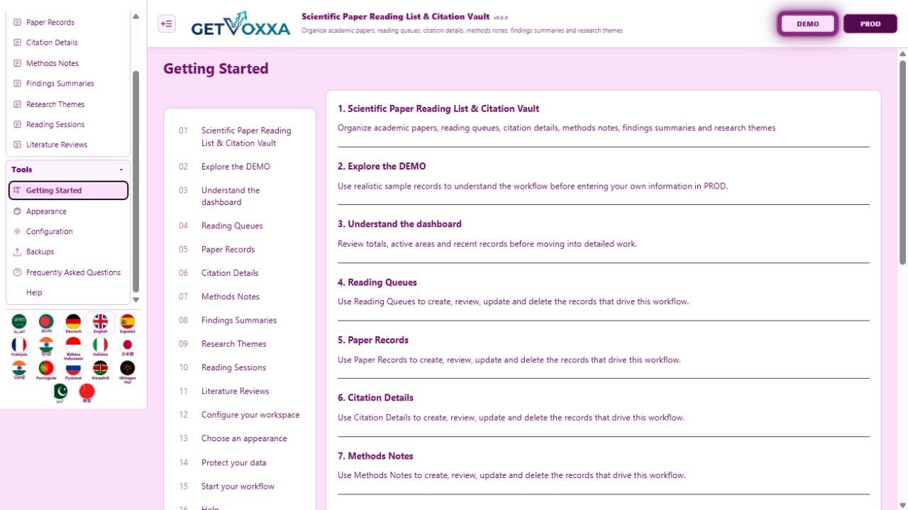 Captura de pantalla — Scientific Paper Reading List & Citation Vault v1.0.0