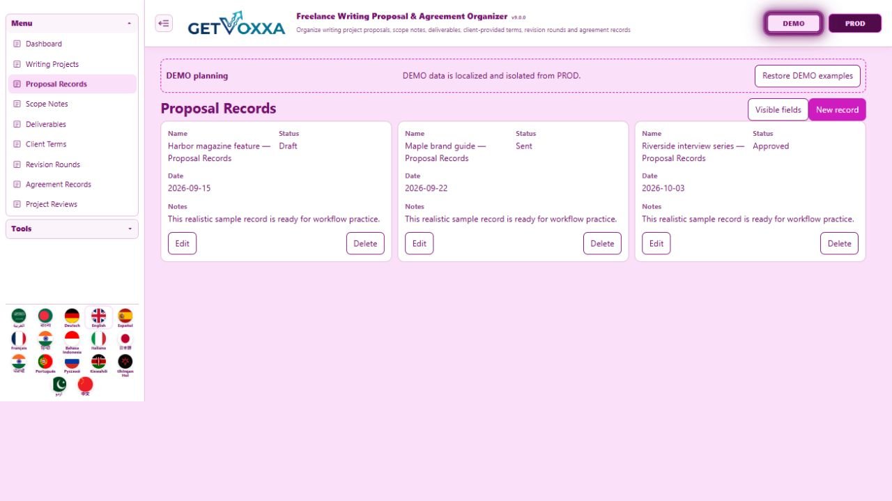 スクリーンショット — Ghostwriting Proposal & Contract Generator v1.0.0