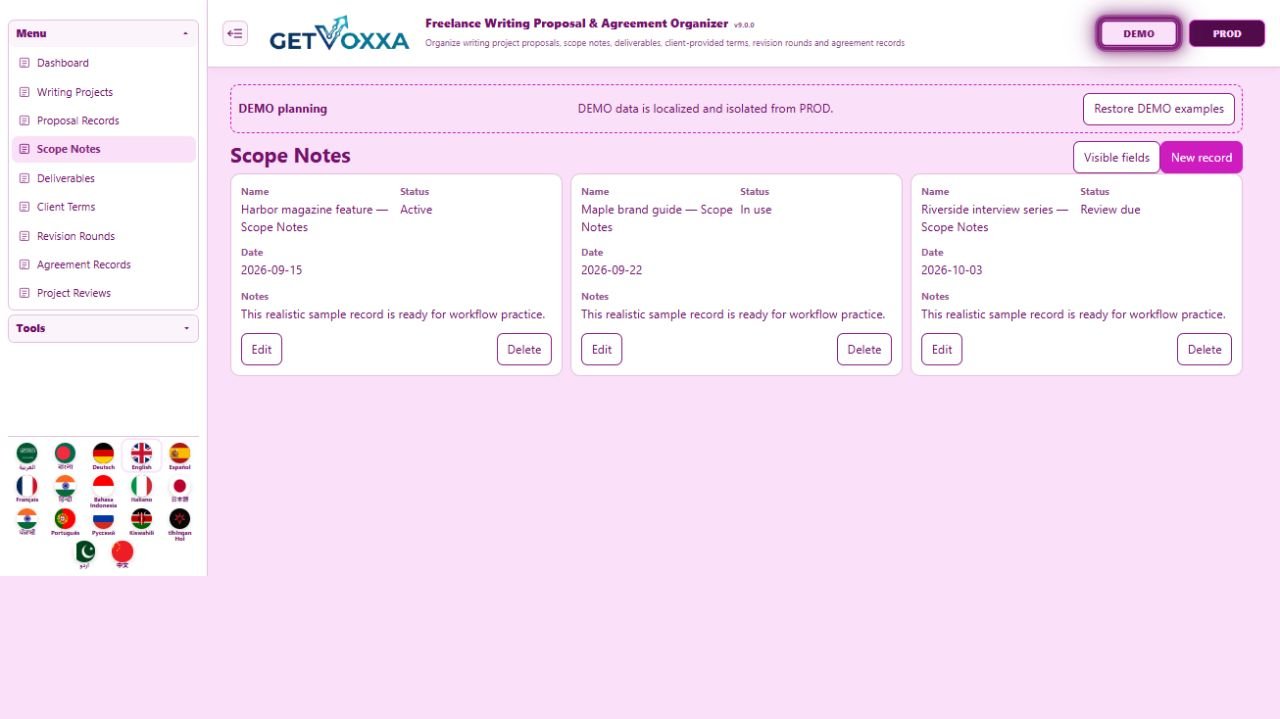スクリーンショット — Ghostwriting Proposal & Contract Generator v1.0.0
