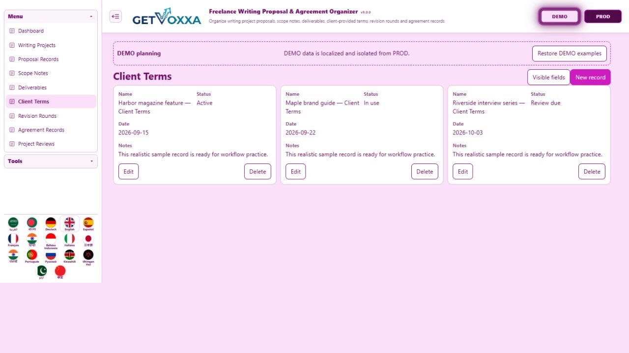 スクリーンショット — Ghostwriting Proposal & Contract Generator v1.0.0