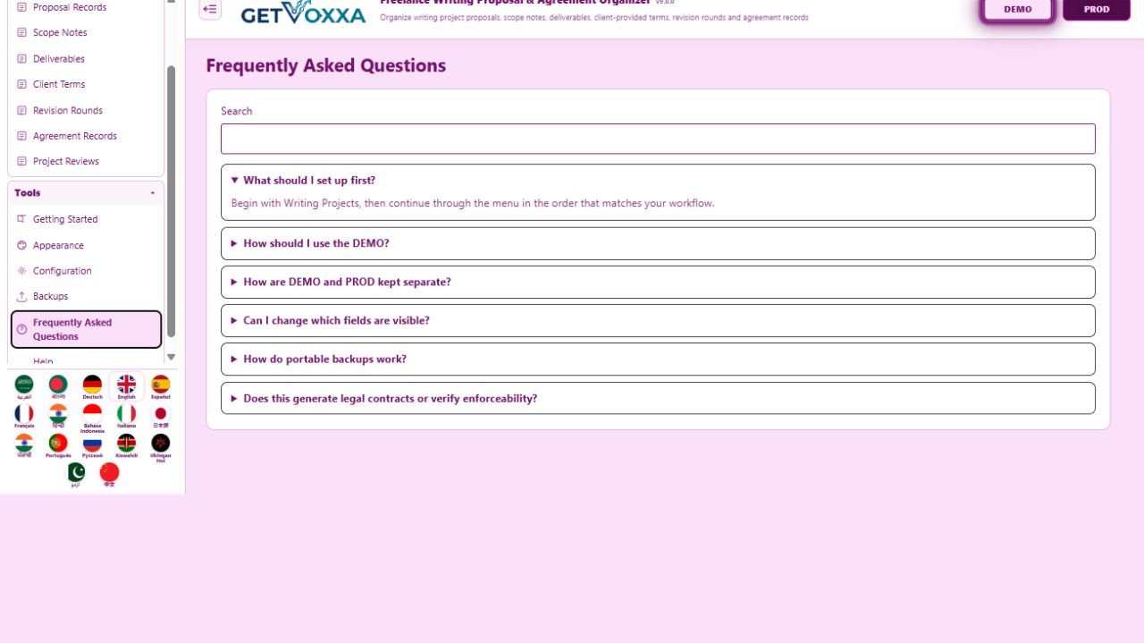 スクリーンショット — Ghostwriting Proposal & Contract Generator v1.0.0