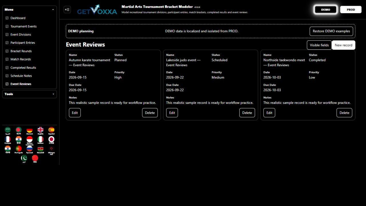 Screenshot — Martial Arts Tournament Bracket Modeler v1.0.0