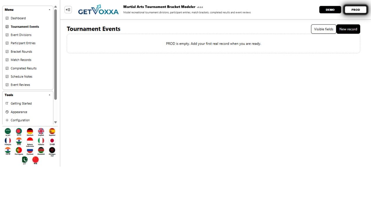 Screenshot — Martial Arts Tournament Bracket Modeler v1.0.0