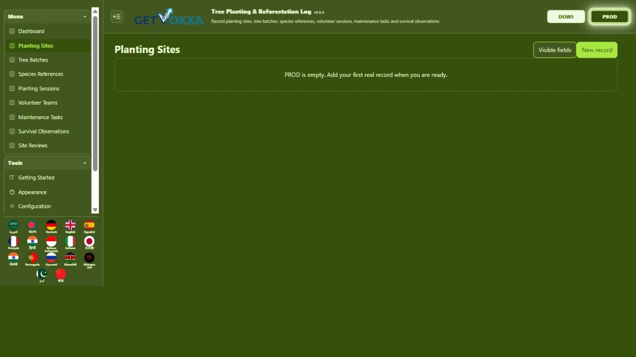 Schermata — Tree Planting & Reforestation Log v1.0.0