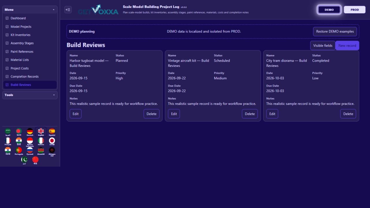 اسکرین شاٹ — Scale Model Building Project Log v1.0.0